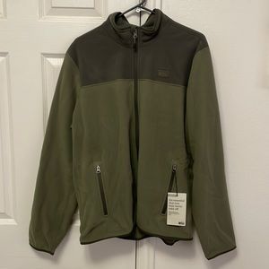 REI Co-Op fleece sweater full zip green